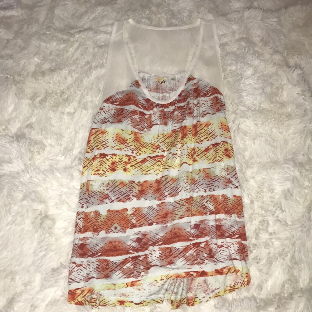 Sheer burnt orange tank top!